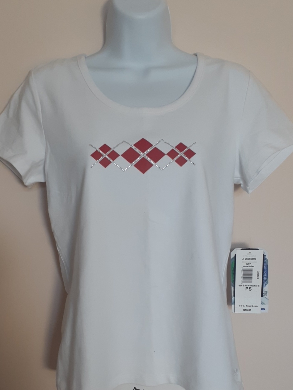 Peter Nygard White and Red Graphic T-Shirt